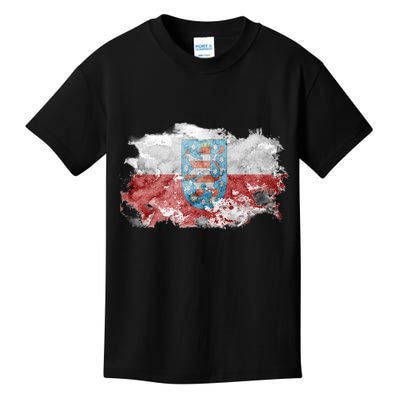 Geremany Thuringia Watercolor Painted State Flag Kids T-Shirt