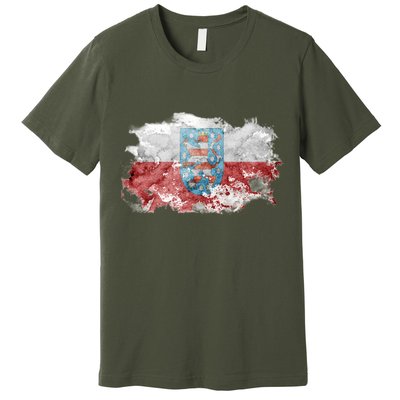 Geremany Thuringia Watercolor Painted State Flag Premium T-Shirt