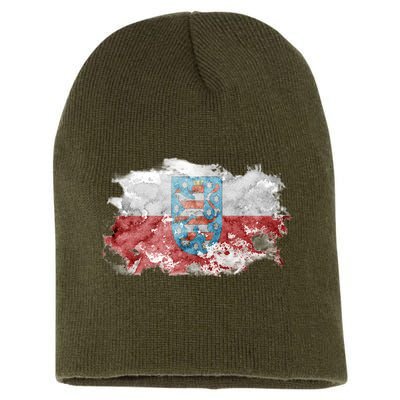 Geremany Thuringia Watercolor Painted State Flag Short Acrylic Beanie