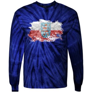 Geremany Thuringia Watercolor Painted State Flag Tie-Dye Long Sleeve Shirt