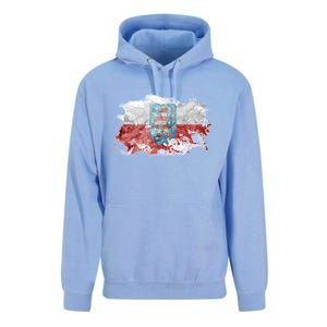 Geremany Thuringia Watercolor Painted State Flag Unisex Surf Hoodie