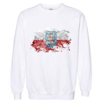 Geremany Thuringia Watercolor Painted State Flag Garment-Dyed Sweatshirt