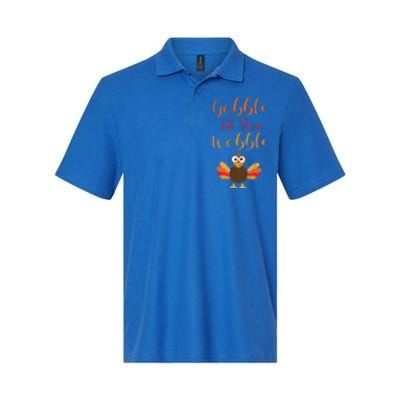 Gobble Till You Wobble Funny Thanksgiving Turkey Graphic Gift Softstyle Adult Sport Polo