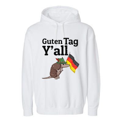 Guten Tag Yall Texas Armadillo German Flag Hat Garment-Dyed Fleece Hoodie