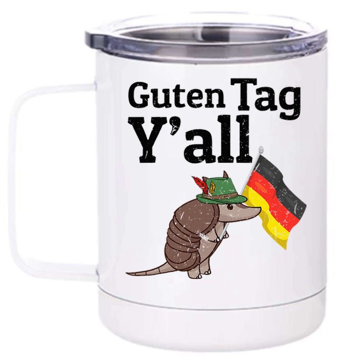 Guten Tag Yall Texas Armadillo German Flag Hat 12 oz Stainless Steel Tumbler Cup