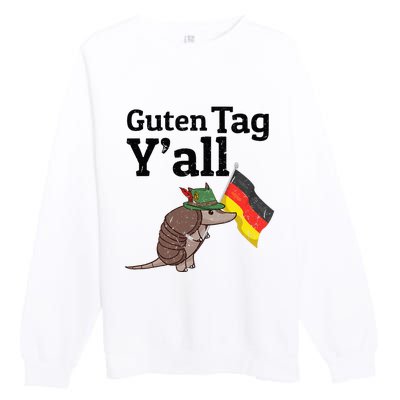 Guten Tag Yall Texas Armadillo German Flag Hat Premium Crewneck Sweatshirt