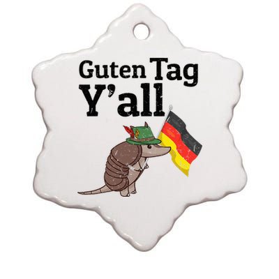 Guten Tag Yall Texas Armadillo German Flag Hat Ceramic Star Ornament