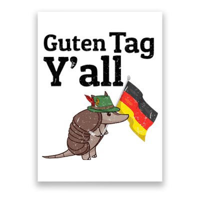 Guten Tag Yall Texas Armadillo German Flag Hat Poster