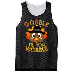 Gobble Til You Wobble Baby Thanksgiving Mesh Reversible Basketball Jersey Tank