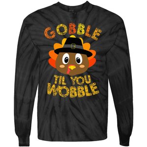 Gobble Til You Wobble Baby Thanksgiving Tie-Dye Long Sleeve Shirt