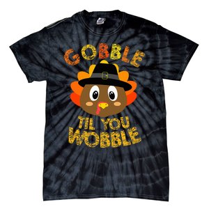 Gobble Til You Wobble Baby Thanksgiving Tie-Dye T-Shirt