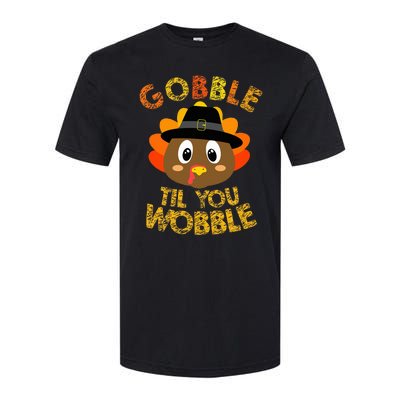 Gobble Til You Wobble Baby Thanksgiving Softstyle® CVC T-Shirt