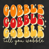 Gobble Till You Wobble Thanksgiving Retro 7 Panel Mesh Trucker Snapback Hat