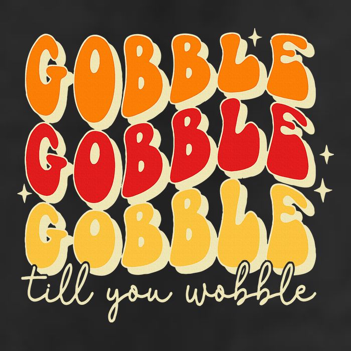 Gobble Till You Wobble Thanksgiving Retro 7 Panel Mesh Trucker Snapback Hat