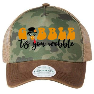 Gobble Til You Wobble Great Gift Thanksgiving Cute Turkey Face Cool Gift Legacy Tie Dye Trucker Hat