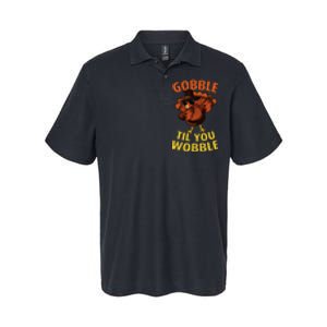 Gobble Til You Wobble Dabbing Turkey Thanksgiving Day Gift Softstyle Adult Sport Polo