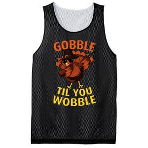 Gobble Til You Wobble Dabbing Turkey Thanksgiving Day Gift Mesh Reversible Basketball Jersey Tank