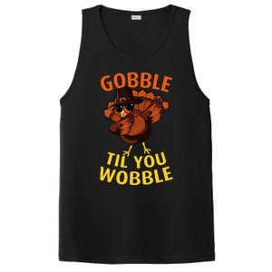 Gobble Til You Wobble Dabbing Turkey Thanksgiving Day Gift PosiCharge Competitor Tank