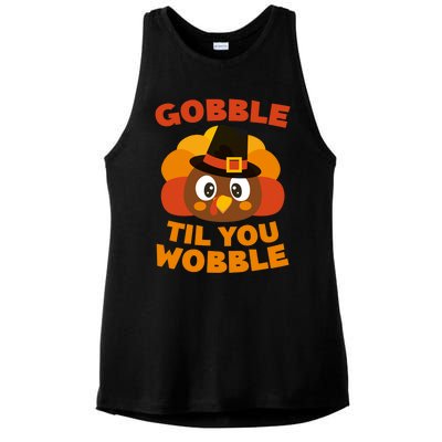 Gobble Til You Wobble Meaningful Gift Thanksgiving Day Cute Gift Funny Gift Ladies PosiCharge Tri-Blend Wicking Tank