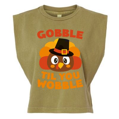 Gobble Til You Wobble Meaningful Gift Thanksgiving Day Cute Gift Funny Gift Garment-Dyed Women's Muscle Tee