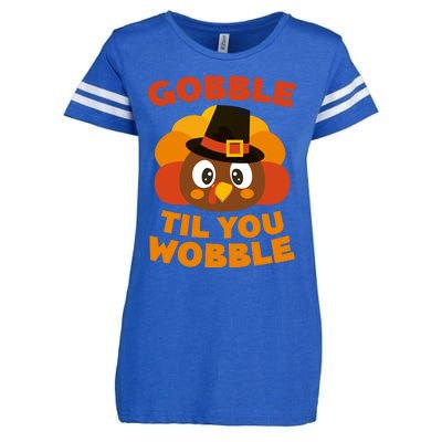 Gobble Til You Wobble Meaningful Gift Thanksgiving Day Cute Gift Funny Gift Enza Ladies Jersey Football T-Shirt