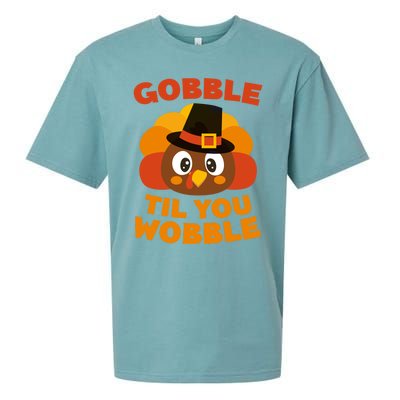 Gobble Til You Wobble Meaningful Gift Thanksgiving Day Cute Gift Funny Gift Sueded Cloud Jersey T-Shirt