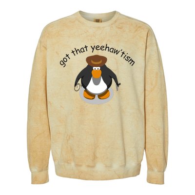 Got That Yeehawtism Penguin Cowboy Colorblast Crewneck Sweatshirt