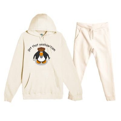 Got That Yeehawtism Penguin Cowboy Premium Hooded Sweatsuit Set