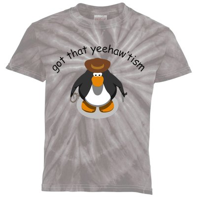 Got That Yeehawtism Penguin Cowboy Kids Tie-Dye T-Shirt