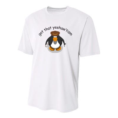 Got That Yeehawtism Penguin Cowboy Youth Performance Sprint T-Shirt