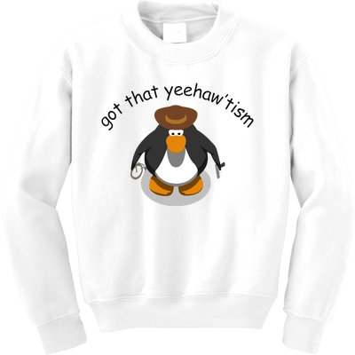 Got That Yeehawtism Penguin Cowboy Kids Sweatshirt