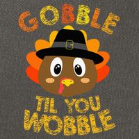 Gobble Til You Wobble Thanksgiving Cotton Canvas Backpack