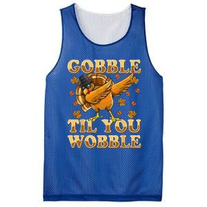 Gobble Til You Wobble Dabbing Turkey Thanksgiving Mesh Reversible Basketball Jersey Tank