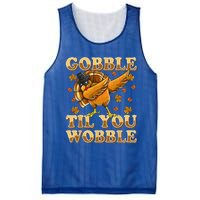 Gobble Til You Wobble Dabbing Turkey Thanksgiving Mesh Reversible Basketball Jersey Tank