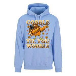 Gobble Til You Wobble Dabbing Turkey Thanksgiving Unisex Surf Hoodie