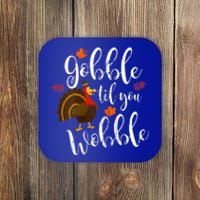 Gobble Till You Wobble Dabbing Turkey Family Thanksgiving Meaningful Gift Coaster