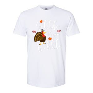 Gobble Till You Wobble Dabbing Turkey Family Thanksgiving Meaningful Gift Softstyle CVC T-Shirt