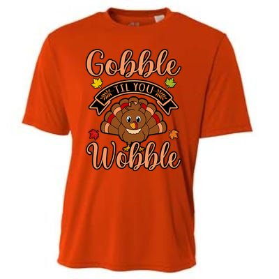 Gobble Till You Wobble Turkey Thanksgiving Family Graphic Gift Cooling Performance Crew T-Shirt