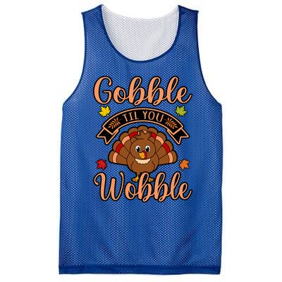 Gobble Till You Wobble Turkey Thanksgiving Family Graphic Gift Mesh Reversible Basketball Jersey Tank