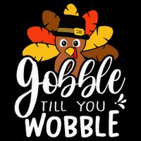 Gobble Till You Wobble Thanksgiving Turkey 7-Panel Snapback Hat