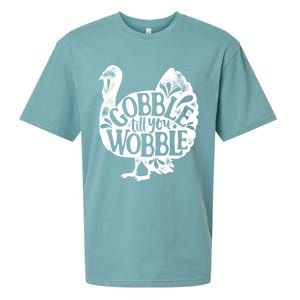 Gobble Till You Wobble Happy Thanksgiving Day Turkey Funny Gift Sueded Cloud Jersey T-Shirt