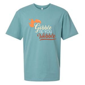 Gobble Til You Wobble I Thanksgiving Day Family Dinner Cute Gift Sueded Cloud Jersey T-Shirt