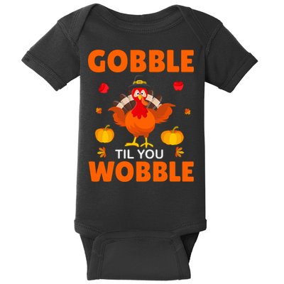 Gobble Til You Wobble Funny Thanksgiving Baby Bodysuit