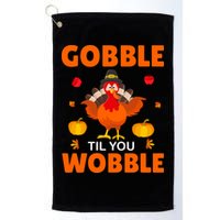 Gobble Til You Wobble Funny Thanksgiving Golf Towel