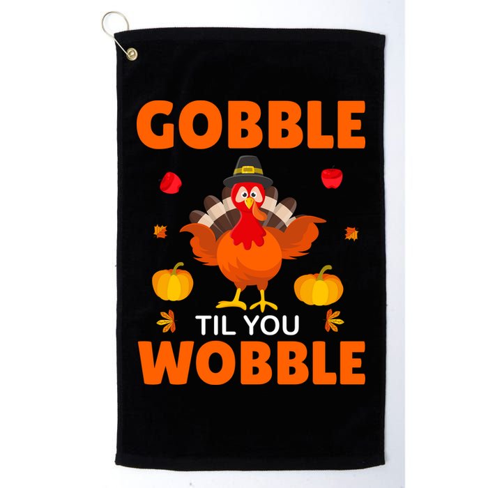 Gobble Til You Wobble Funny Thanksgiving Golf Towel