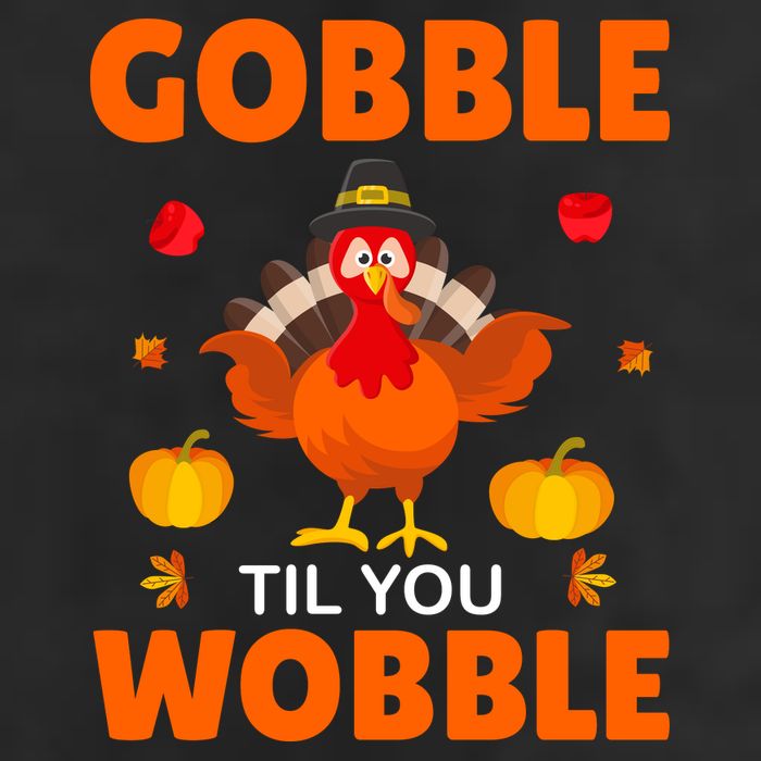 Gobble Til You Wobble Funny Thanksgiving Golf Towel