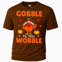 Gobble Til You Wobble Funny Thanksgiving Cooling Performance Crew T-Shirt