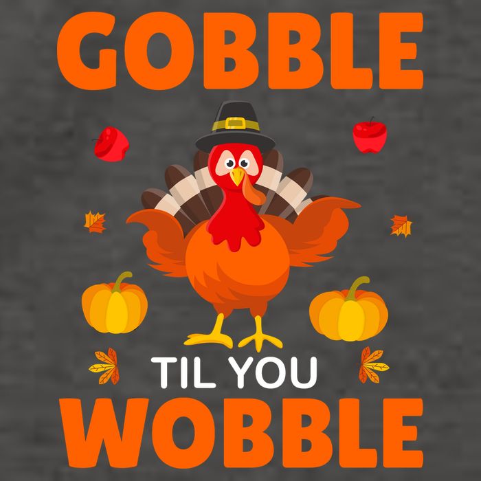 Gobble Til You Wobble Funny Thanksgiving Vector Backpack