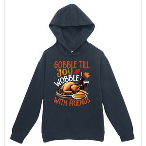 Gobble Till You Wobble With Friends Funny Turkey & Pie Urban Pullover Hoodie