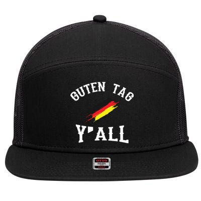 Guten Tag Yall German Flag Funny Oktoberfest Gift 7 Panel Mesh Trucker Snapback Hat